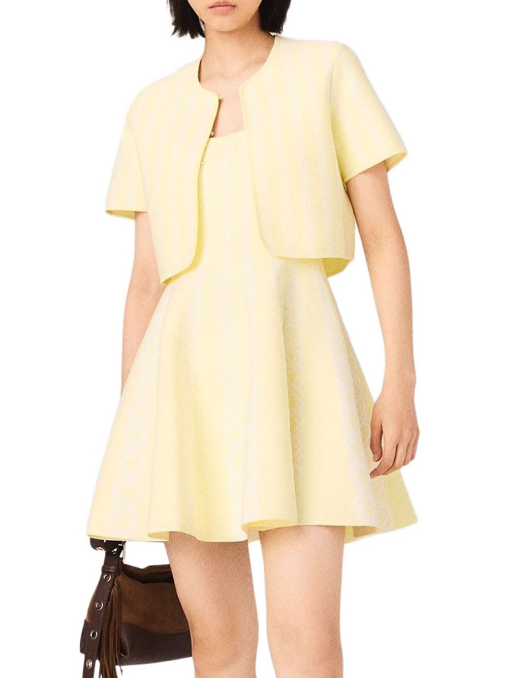 NWT Maje Pale Yellow Mini Dress and Jacket